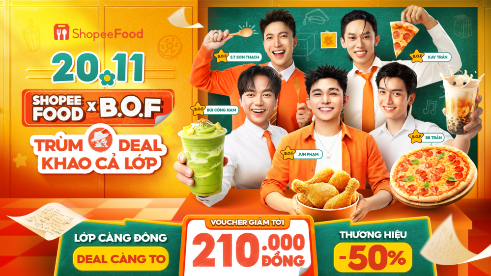 ShopeeFood khuấy động không khí ngày Nhà giáo Việt Nam 20.11 với vô vàn deal ngon khó cưỡng.
ShopeeFood khuấy động không khí ngày Nhà giáo Việt Nam 20.11 với vô vàn deal ngon khó cưỡng.
