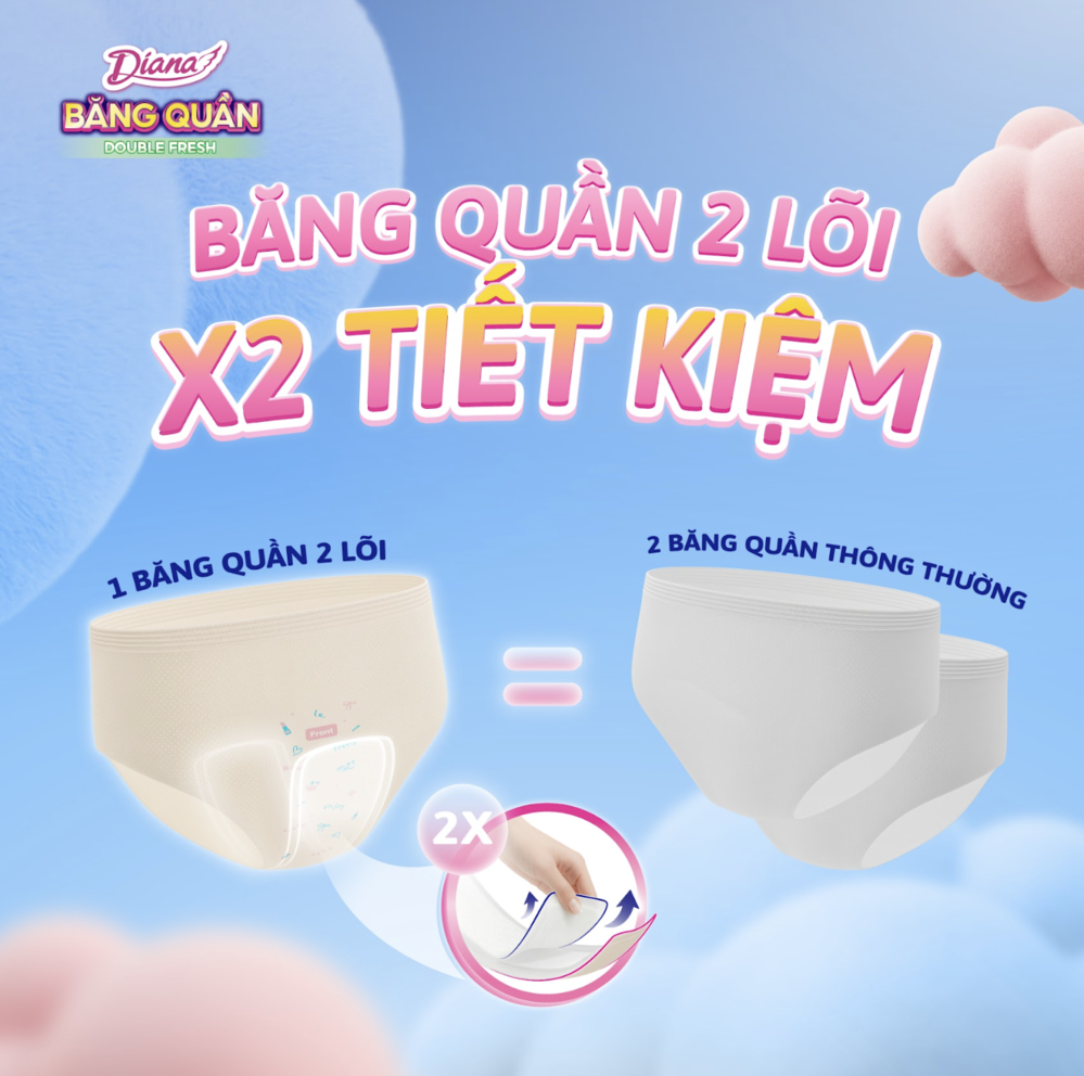 Thiết kế 2 lõi trong cùng một băng quần mang đến thêm lựa chọn tiện lợi và tối ưu chi phí hơn cho nhu cầu dùng ban ngày.
Thiết kế 2 lõi trong cùng một băng quần mang đến thêm lựa chọn tiện lợi và tối ưu chi phí hơn cho nhu cầu dùng ban ngày.