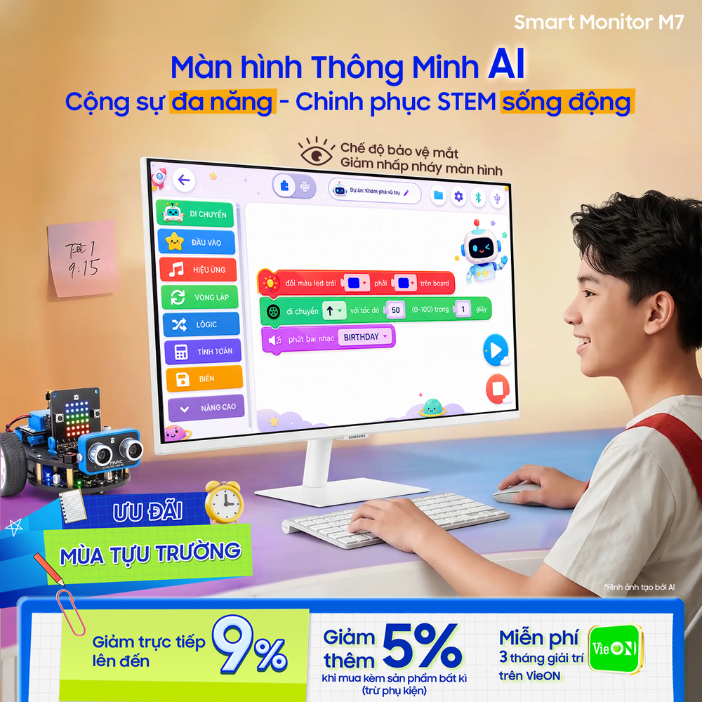 Màn hình thông minh AI là “cộng sự” đa năng, cùng Gen Z chinh phục cả mục tiêu học tập và giải trí.
Màn hình thông minh AI là “cộng sự” đa năng, cùng Gen Z chinh phục cả mục tiêu học tập và giải trí.