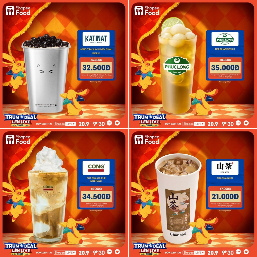 Hàng loạt thương hiệu ẩm thực quen thuộc đồng loạt giảm sâu đến 50%, mang đến menu phá cỗ vô cùng đa dạng.
Hàng loạt thương hiệu ẩm thực quen thuộc đồng loạt giảm sâu đến 50%, mang đến menu phá cỗ vô cùng đa dạng.