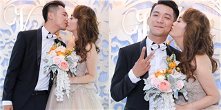 Mai Quốc Việt liên tục hôn bà xã thắm thiết trước khi vào tiệc cưới