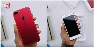 Cận cảnh màn mở hộp iPhone 7 đỏ nóng bỏng vừa mới ra mắt của Apple