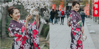 Bảo Anh khoe vẻ đẹp sắc sảo khi diện Kimono dạo phố Nhật