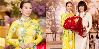 Hoa hậu Thu Hoài đẹp cuốn hút với áo dài sắc vàng hoa cải