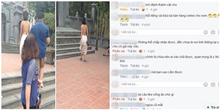 Cô gái ăn mặc như đi biển đến lễ chùa khiến mọi người phẫn nộ