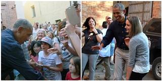 Thích thú hình ảnh Obama xuất hiện giản dị, thường dân trên phố