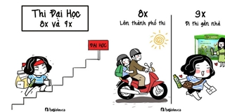 “Sốt xình-xịch” bộ hình so sánh 8x và 9x đời cuối khi thi Đại Học