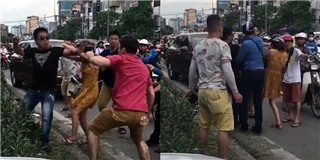 Quá xấu hổ vì hai thanh niên cao to đánh phụ nữ khi va chạm giao thông
