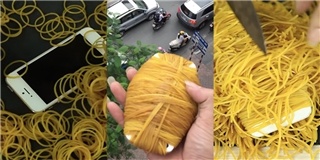 Bất ngờ với thử thách Iphone thả rơi từ độ cao 20m được ngàn sợi dây thun bảo vệ