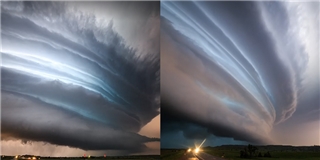 Cận cảnh siêu bão lốc xoáy đẹp như tranh vẽ trên bầu trời nước Mỹ
