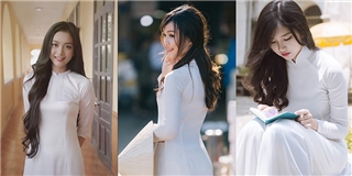 Con gái Việt xinh đẹp tuyệt vời trong tà áo dài trắng tinh khôi