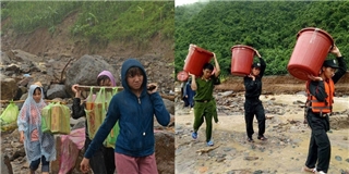 Cảm động hình ảnh CSCĐ cứu giúp tài sản người dân trong lũ dữ ở Mường La