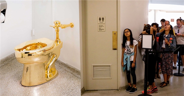 Trăm nghìn người xếp hàng để giành cơ hội "trút bầu tâm sự" với toilet bằng vàng