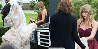 Taylor mập mạp sau tin đồn mang thai, bận rộn bê tráp trong đám cưới bạn thân