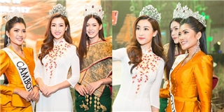 Hoa hậu Mỹ Linh đẹp nổi bật, lấn át tượng đài nhan sắc của Lào và Campuchia