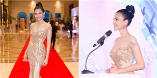 Á hậu Trương Thị May diện váy lộng lẫy, dự sự kiện ở Campuchia