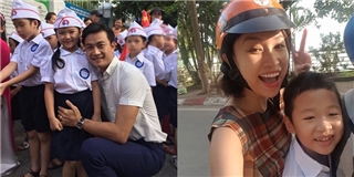 Sao Việt nô nức đưa con tới trường khai giảng năm học mới