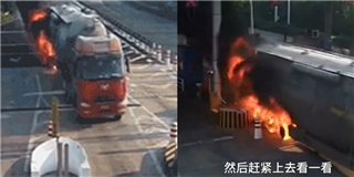 Kinh hoàng cảnh tài xế cố lái chiếc xe bốc cháy ngùn ngụt lao thêm 3km trên đường cao tốc