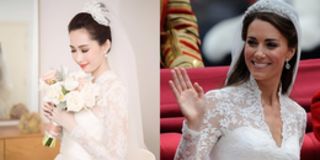 Sự giống nhau kì lạ giữa váy cưới của Đặng Thu Thảo và công nương Kate Middleton