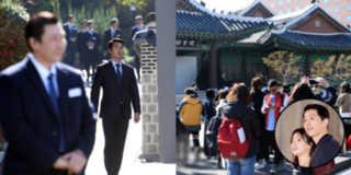 Live: An ninh thắt chặt, Song Hye Kyo và bố chồng đã có mặt tại địa điểm tổ chức đám cưới