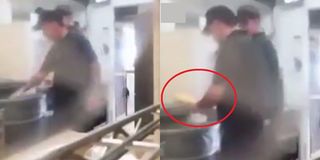 Nhân viên hàng ăn thản nhiên lấy bánh mỳ trong... thùng rác để phục vụ khách hàng gây sốc