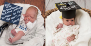 Các em bé sinh non đội mũ cử nhân trong lễ "tốt nghiệp" ở bệnh viện