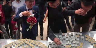 Lạng Sơn: Phải uống hết 100 chén rượu xếp hình trái tim mới được rước vợ về dinh