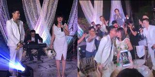 Bất ngờ làm sao, Cát Phượng - Kiều Minh Tuấn "bị ép" nhận hoa cưới của vợ chồng Khởi My