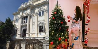 Còn tận một tháng nhưng Minh Hằng đã tất bật trang trí biệt thự triệu đô đón Noel