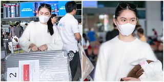 Á hậu Thùy Dung bịt khẩu trang kín mít, lặng lẽ về nước sau Chung kết Miss International 2017