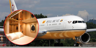 Cận cảnh chuyên cơ "Lâu đài bay" dát vàng trị giá 170 triệu bảng Anh của Quốc vương Brunei