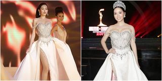 Cơ hội nào cho Tân Hoa hậu Đại dương 2017 khi "đụng" váy Hoa hậu U50 Giáng My?