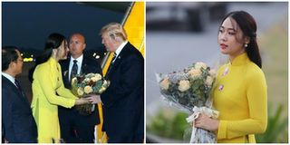 Đã tìm ra danh tính cô gái mặc áo vàng tặng hoa cho Tổng thống Mỹ Donald Trump