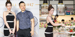 Bị vuột mất danh xưng vòng eo 56, Ngọc Trinh vẫn vui vẻ đi sự kiện cùng Vũ Khắc Tiệp