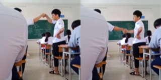 Gây mất trật tự trong lớp, hai cậu học sinh bị phạt... bắt tay nhau giữa lớp học