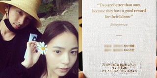 HOT: Lộ thiệp cưới “độc nhất vô nhị” của Taeyang và Min Hyo Rin