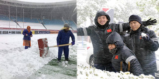 Tin từ Thường Châu: Tuyết rơi trắng SVĐ, U23 Việt Nam được xả hơi "nghịch tuyết"