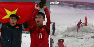 Ngôi sao U23 cắm quốc kỳ đánh dấu chiến công tại SVĐ Olympic Thường Châu