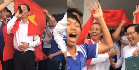 Đây đích thị là "Thầy hiệu trưởng của năm", cho học sinh nghỉ học cổ vũ trận Chung Kết U23 Việt Nam