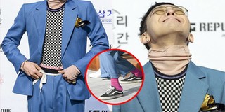 G-Dragon tất hồng đạp gót giày, dùng dây giày làm thắt lưng vẫn điển trai: quan trọng là thần thái!
