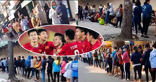 Choáng với dòng người xếp hàng dài như "Vạn lí Trường thành" lấy vé fanmeeting boygroup U23 Việt Nam