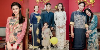 Bầu 4 tháng, Khánh Thi được cả gia đình "tháp tùng" đi dự tiệc Xuân