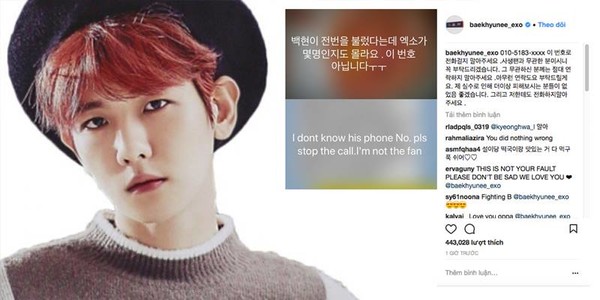 Công bố số điện thoại của fan cuồng phá rối livestream, Baekhyun bất ngờ bị Knet chỉ trích ngược