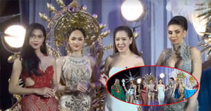 Hương Giang mặc trang phục dân tộc xuất hiện ở vị trí trung tâm clip quảng bá Hoa hậu Chuyển giới