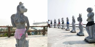 Sau làn sóng tranh cãi gay gắt, 12 bức tượng khỏa thân ở Đồ Sơn đã được mặc khố