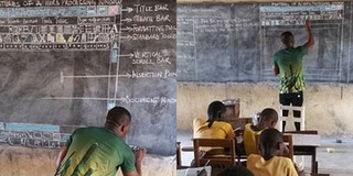 Đăng ảnh dạy tin học bằng cách vẽ màn hình máy tính lên bảng, thầy giáo được tặng món quà bất ngờ