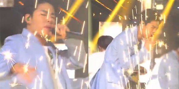 Đang trình diễn trên sân khấu, thành viên iKON bất ngờ bị pháo bắn vào cổ họng bị thương