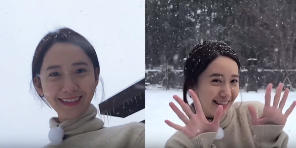 Chỉ là chơi đùa dưới tuyết thôi mà Yoona mặt mộc vẫn xinh đẹp động lòng người