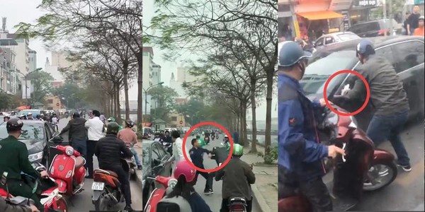 Va chạm giao thông tại Hà Nội: Hai tài xế xuống xe "tung chưởng" đánh nhau như võ sĩ MMA