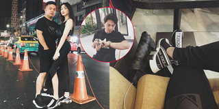 Không chỉ sang Thái du lịch cùng nhau, Hòa Minzy và bạn trai thiếu gia còn đi giày đôi